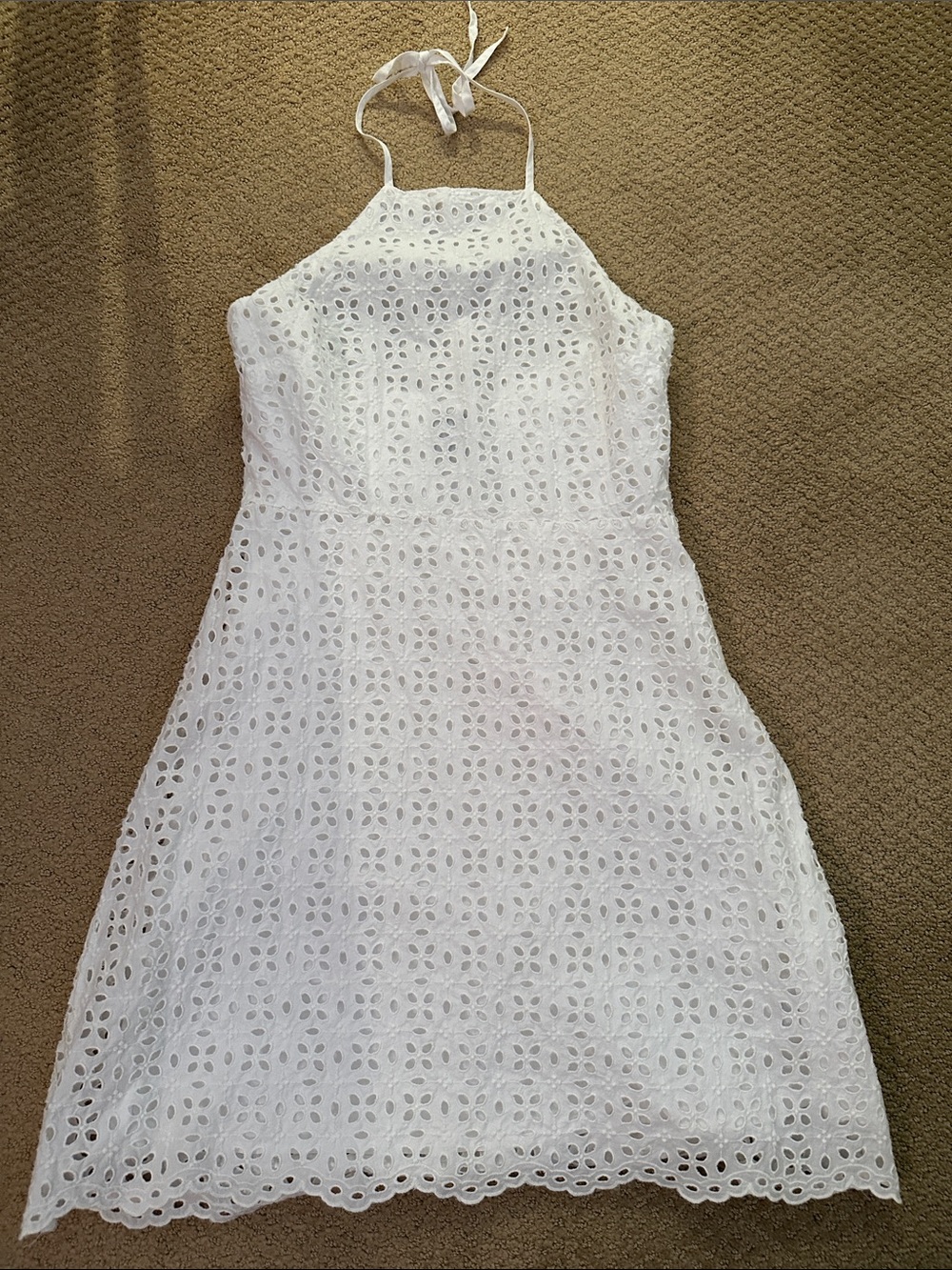 GAP White Eyelet Halter Mini Dress